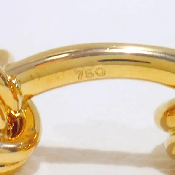 18K Tiffany & Co. Love Knot Yellow Gold Cufflinks - Picture 4 of 6
